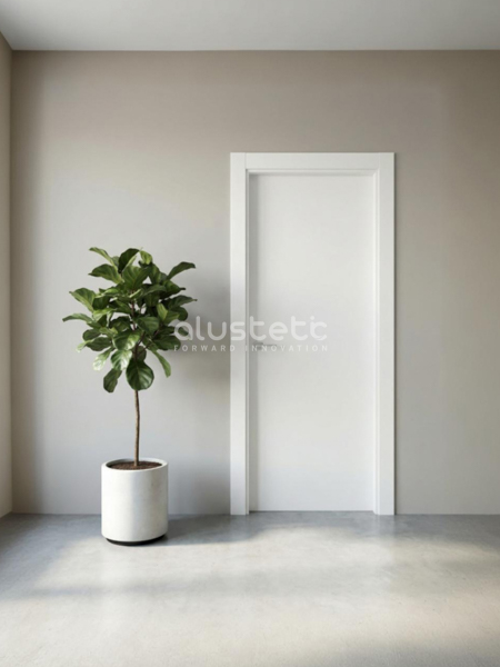 Puerta interior de aluminio lisa blanca