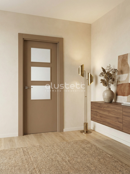 Puerta interior de aluminio con vidrio