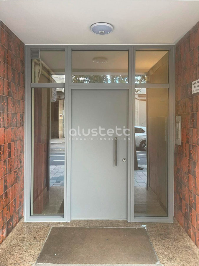 Installed STRUGAL aluminium entrance door