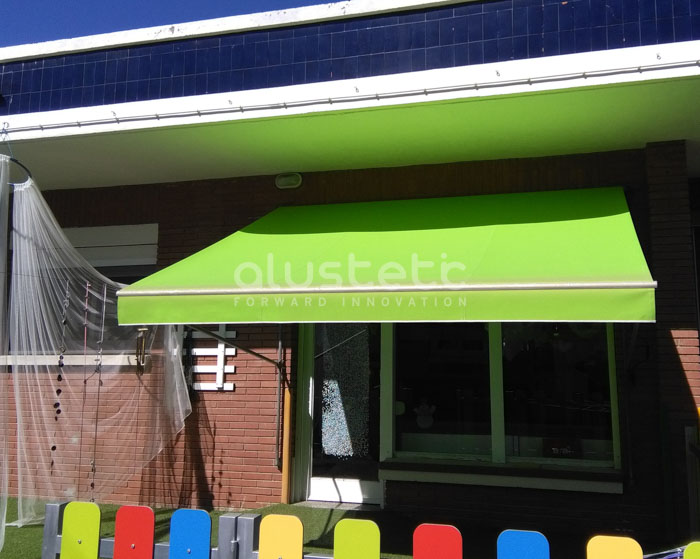 Replacement awning fabric at El Gavot Nursery School